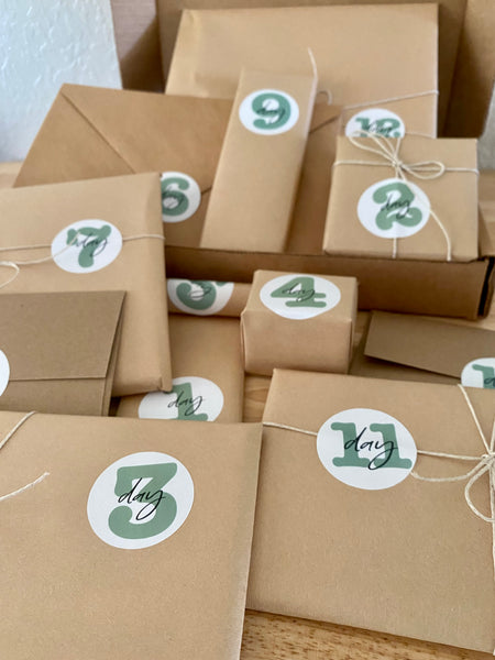 Stationery Advent Calendar, Personalized, 12 Days or 24 Days, Surprise Mystery Box, Grab Bag, Adults Kids Gift Set, PenPal, Junk Journal