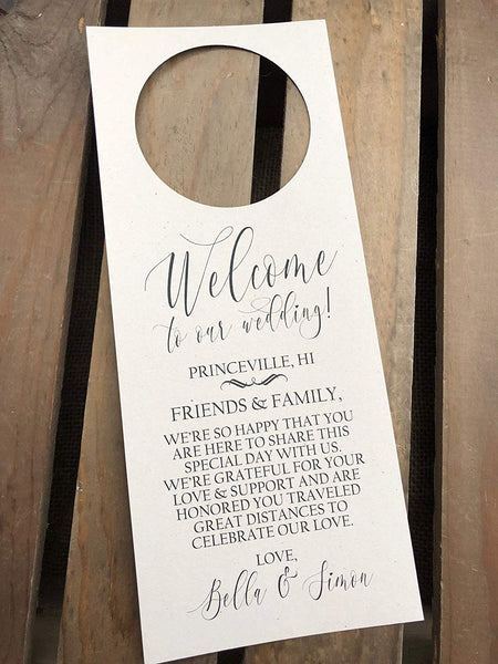 Personalized Do Not Disturb Wedding Door Hanger - Set of 12