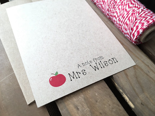 Apple Teacher Notes - Custom Flat Notecards