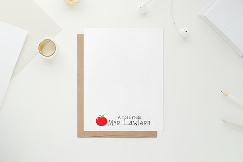 Apple Teacher Notes - Custom Flat Notecards