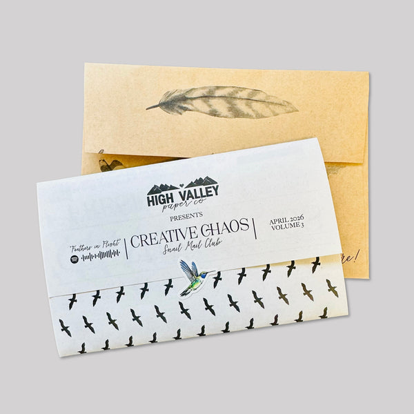stationery letter snail mail bird feather inspired
