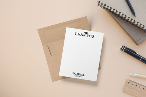 Graduation Thank You Notes - Custom Flat Notecards