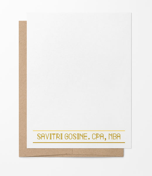 Modern Gold Shades - Custom Flat Notecards