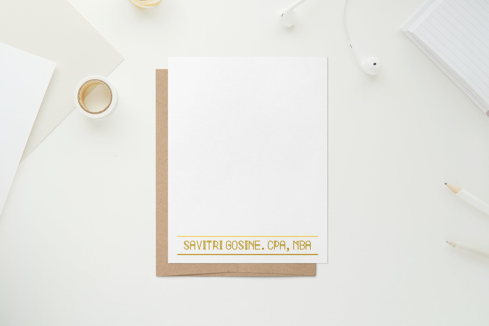 Modern Gold Shades - Custom Flat Notecards