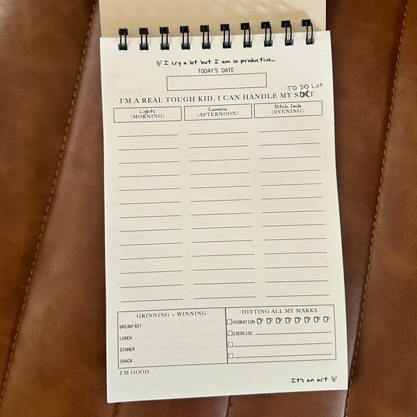 I Cry A Lot But I am So Productive It's an art Daily Planner, Spiral Notepad, ICDIWABH TTPD