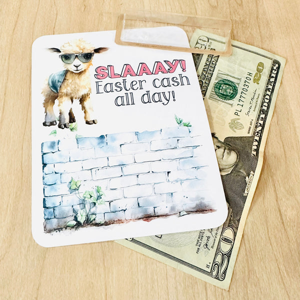 Cool Easter Money Holder Cards, Fun Slang, Bruh, Skibidi Rizz, Slay, No Cap, Chick Change, Gen Alpha, Gen Z, Tween, Teen, Basket Stuffer
