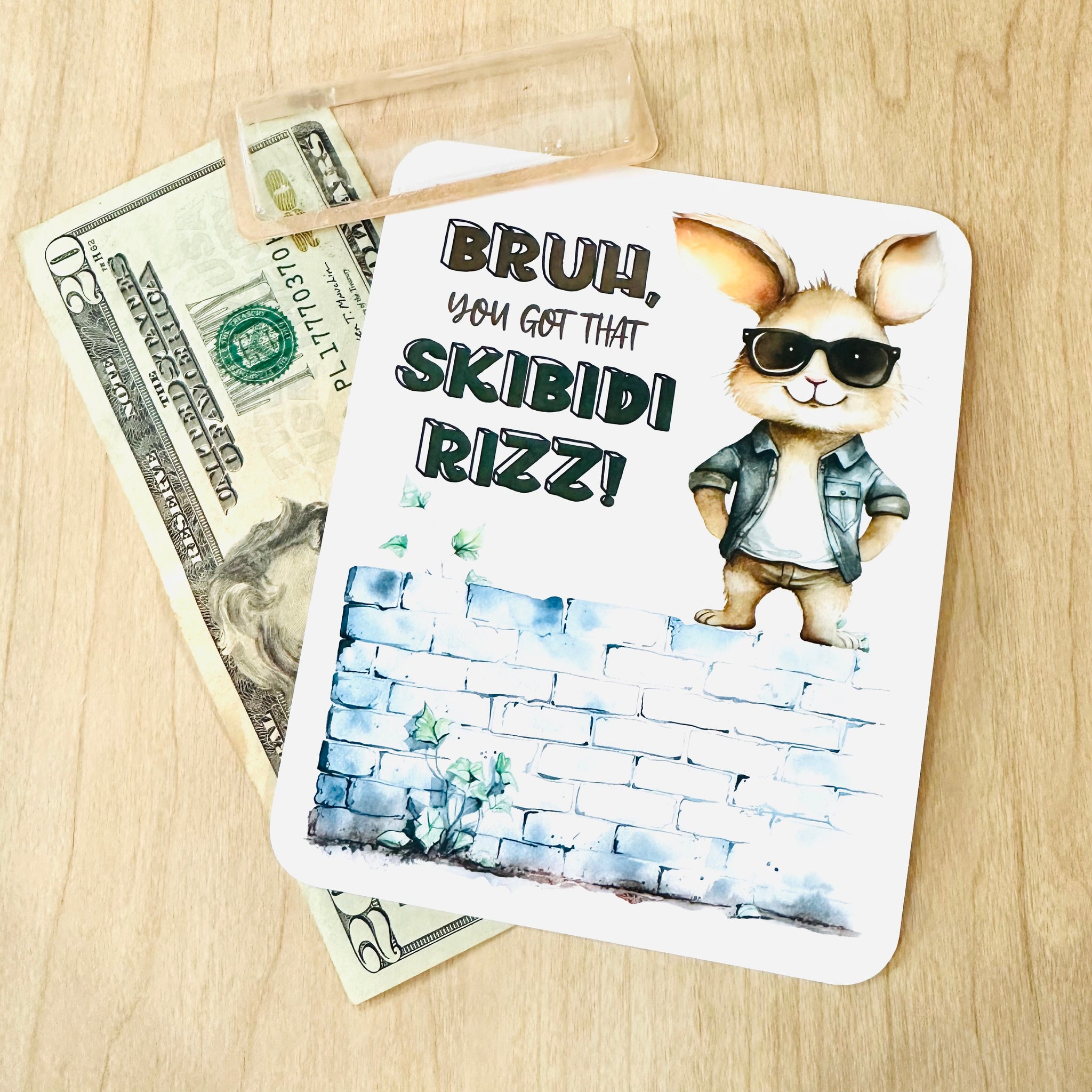 Cool Easter Money Holder Cards, Fun Slang, Bruh, Skibidi Rizz, Slay, No Cap, Chick Change, Gen Alpha, Gen Z, Tween, Teen, Basket Stuffer