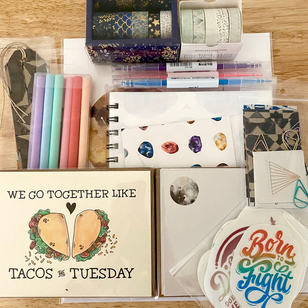 Stationery Advent Calendar, Personalized, 12 Days or 24 Days, Surprise Mystery Box, Grab Bag, Adults Kids Gift Set, PenPal, Junk Journal