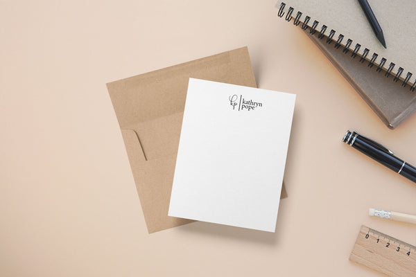 Modern Initials - Custom - Flat Notecards