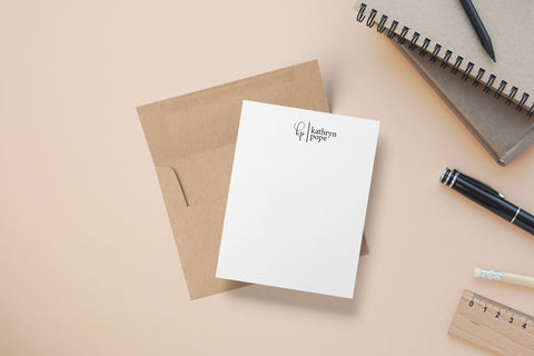 Modern Initials - Custom - Flat Notecards
