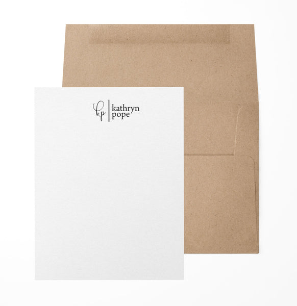 Modern Initials - Custom - Flat Notecards