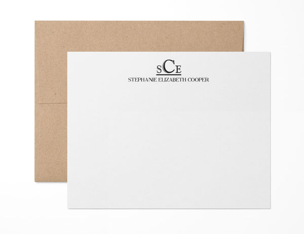 Modern Monogram - Custom Flat Notecards