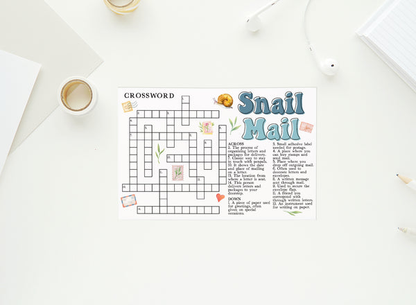 Snail Mail Collection - Wordsearch & Crossword - Penpals - 4x6 Postcards