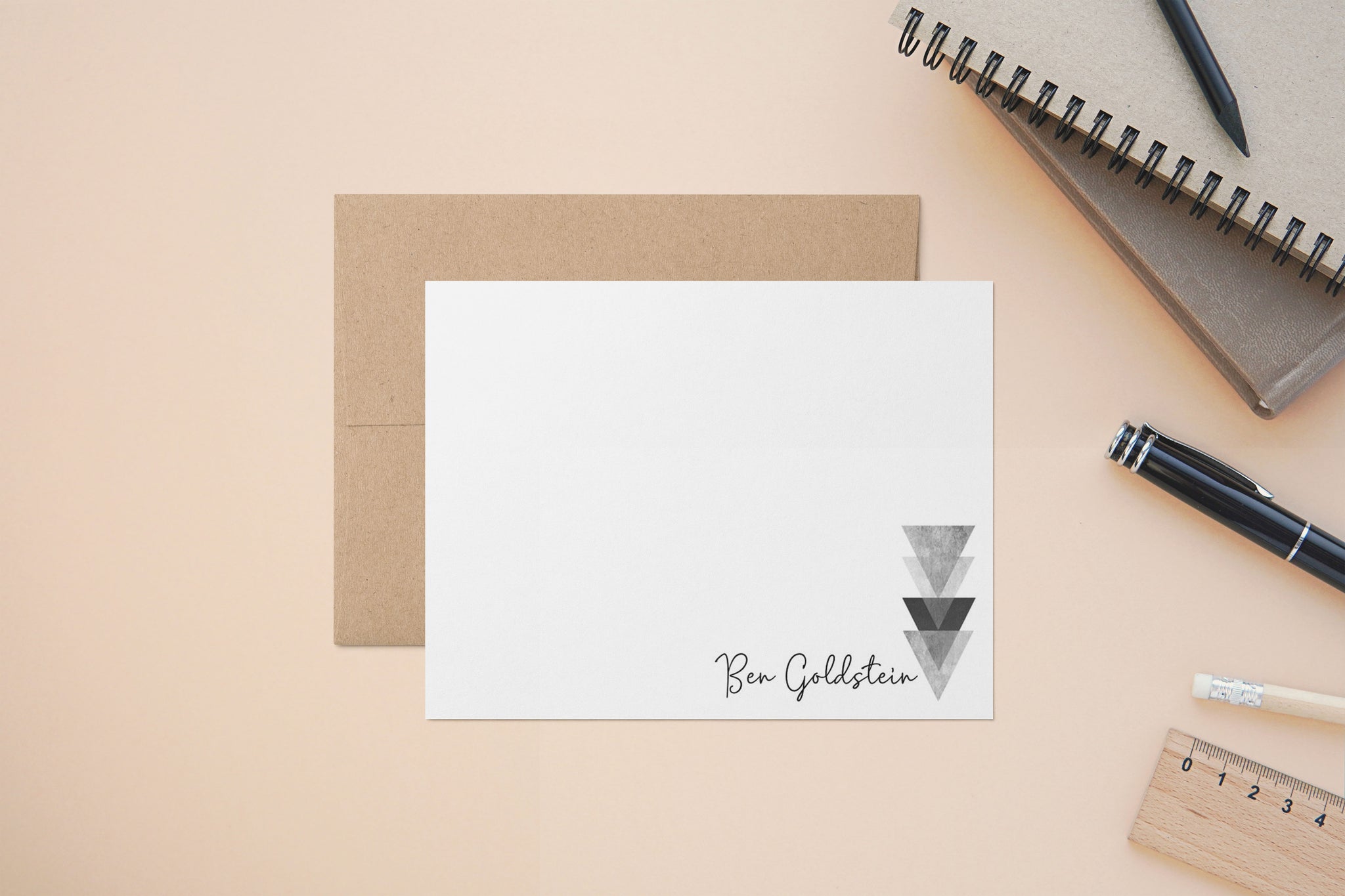 Triangles Script - Custom Flat Notecards