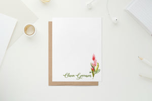 Olivia Tropical Flower Bouquet - Custom Flat Notecards