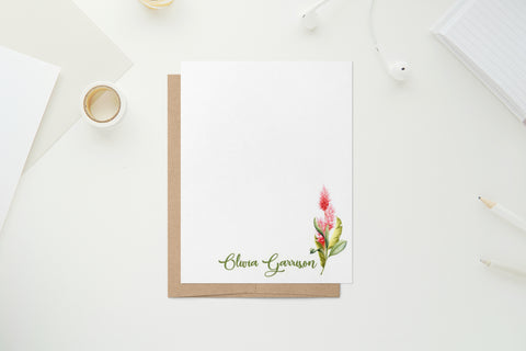 Olivia Tropical Flower Bouquet - Custom Flat Notecards