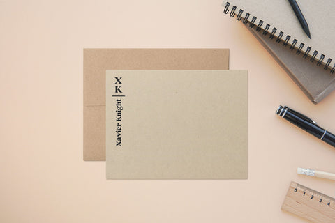 Hexagon Initials - Custom Flat Notecards