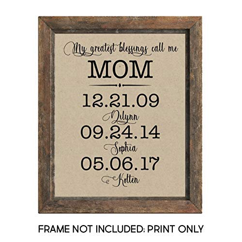 My greatest blessings call me MOM - Custom Wall Art - 8x10 UNFRAMED Print