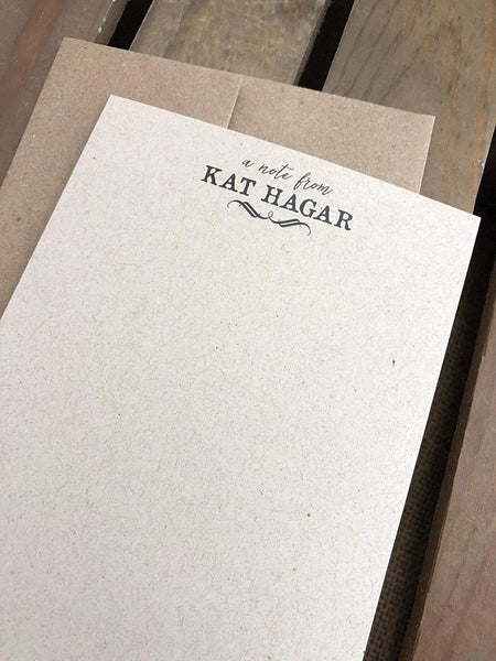 Modern Typewriter Notes - Custom Flat Notecards