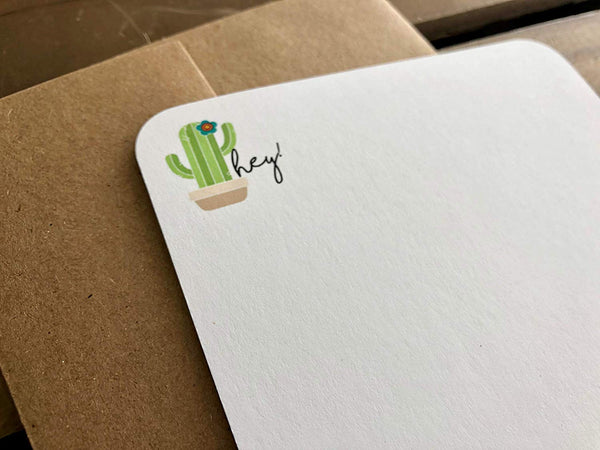 Hey Cactus Notes - Custom Flat Notecards