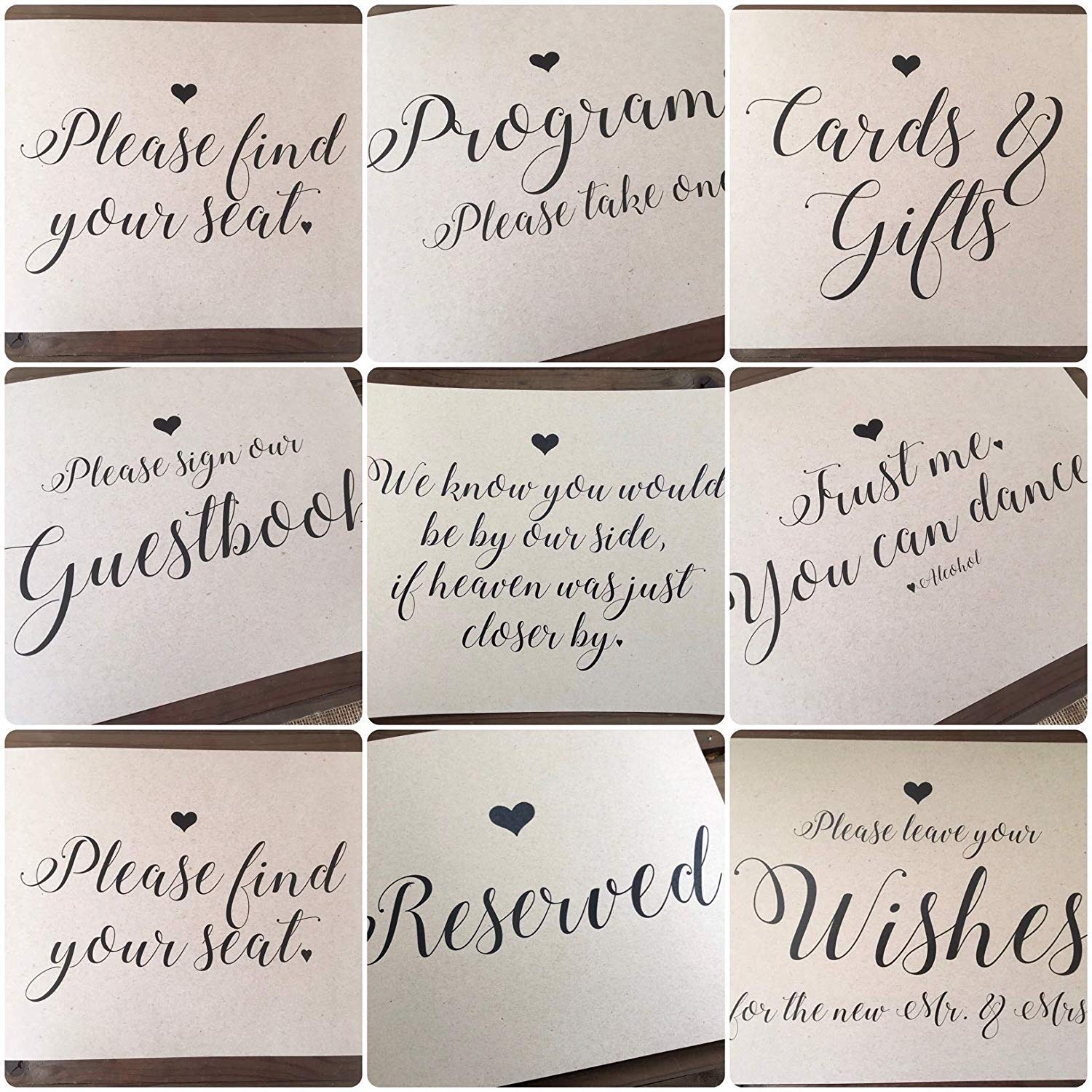 Wedding Signage - Custom - Ceremony Reception - 8x10 UNFRAMED Print - Recycled - Eco Friendly