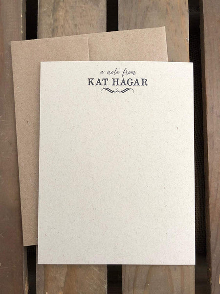 Modern Typewriter Notes - Custom Flat Notecards