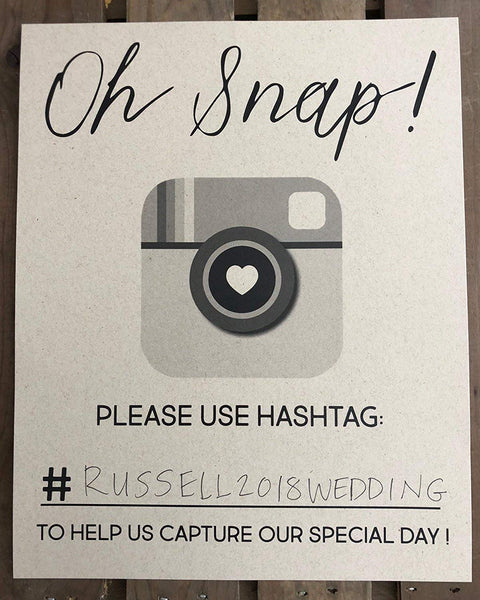 Oh Snap Hashtag Sign - 8x10 PRINT - UNFRAMED - Recycled - Eco Friendly