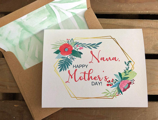 Personalized Mother's Day Greeting Card - Tropical Floral
