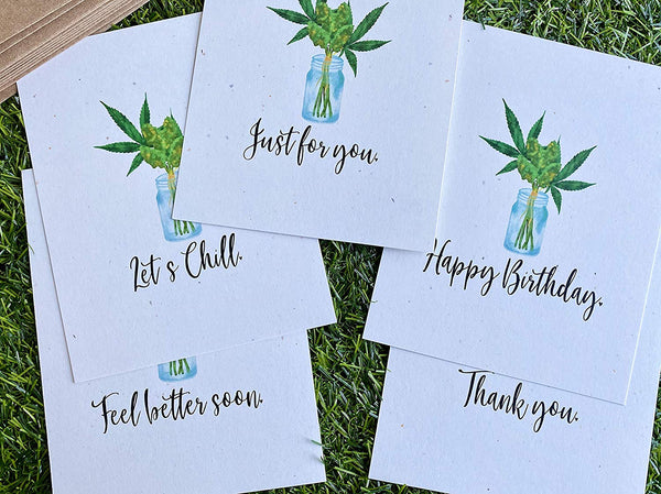 Assorted Weed Flat Notecards - Greeting Cards - 10 pack