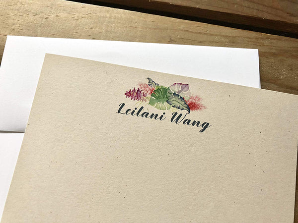 Leilani Hawaiian Flowers - Custom Flat Notecards