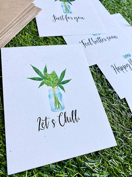 Assorted Weed Flat Notecards - Greeting Cards - 10 pack
