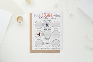 Naughty Scratch Off - FULL COURSE MEAL - Greeting Card - FUN Inappropriate