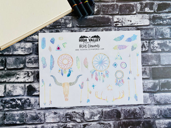 BOHO Elements Watercolor Stickers