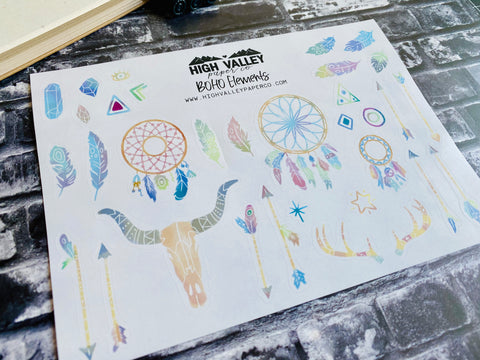 BOHO Elements Watercolor Stickers