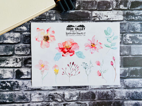 Watercolor Flowers 2 Stickers