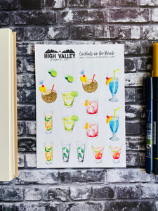 Cocktails on the Beach Stickers