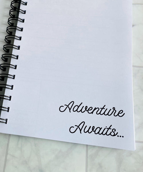 Abstract Nature Adventure Cover - Destination Memories - Scrapbook - Hardcover Spiral Bound Journal - Travel Log Book
