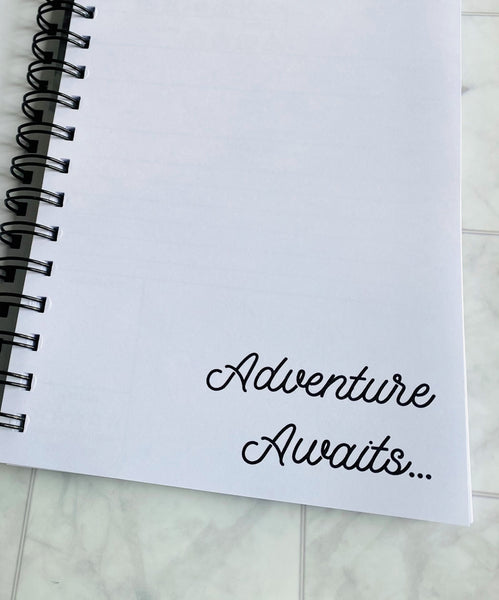 Modern Abstract Cover - Destination Memories - Scrapbook - Hardcover Spiral Bound Journal - Travel Log Book