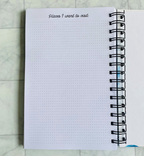 Modern Abstract Cover - Destination Memories - Scrapbook - Hardcover Spiral Bound Journal - Travel Log Book