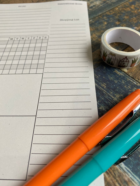 Half Letter Weekly Planner Inserts - 53 weeks - UNDATED and UNPUNCHED - Eco Friendly