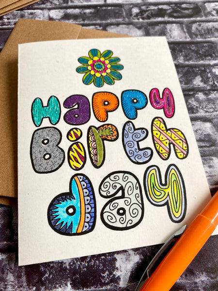 Kids Doodle Greeting Cards - I really miss you - Coloring Card  - Set of 4