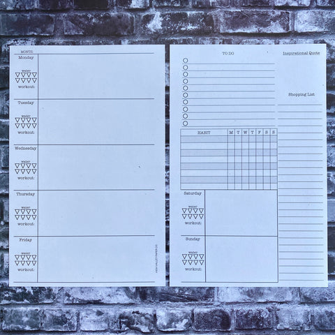 Half Letter Weekly Planner Inserts - 53 weeks - UNDATED and UNPUNCHED - Eco Friendly
