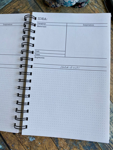 Makers Gonna Make - Custom Journal with monthly planner & Idea Sketches