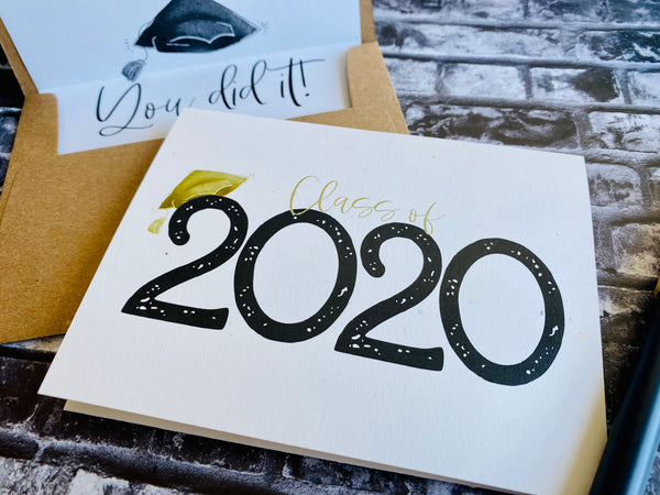 Graduation Year with Money or Gift Card Holder - Personalized Greeting Card