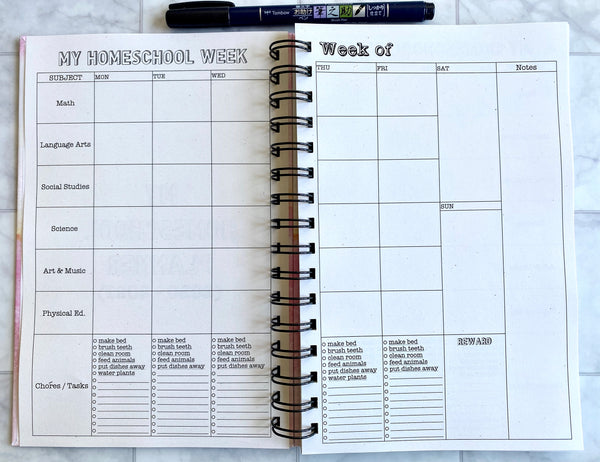 You Got This - Personalized Homeschool Undated Weekly Planner for Kids