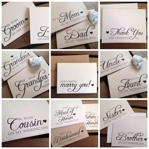 On My Wedding Day Cards - Heart & Script - Wedding Thank You Card for Family & Wedding Party