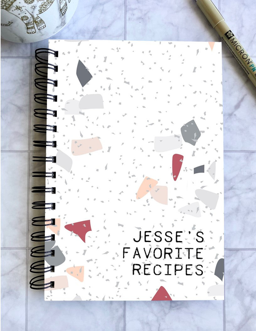 Terrazo Print - Personalized Hardcover Recipe Journal