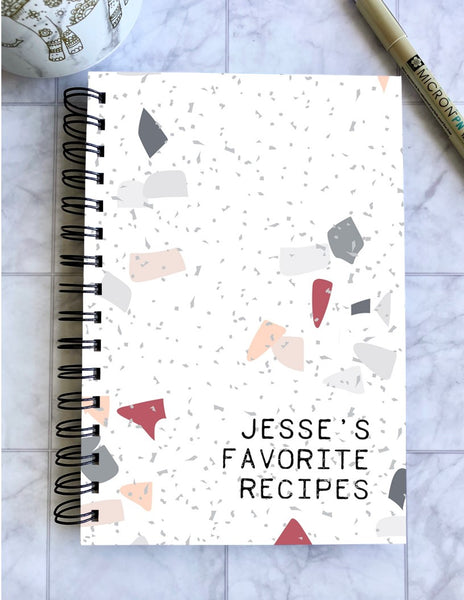 Terrazo Print - Personalized Hardcover Recipe Journal