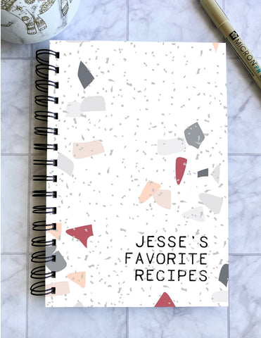 Terrazo Print - Personalized Hardcover Recipe Journal