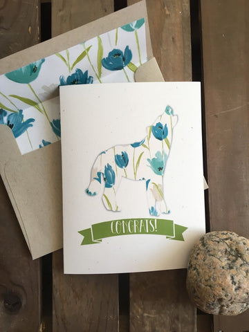 CONGRATS - Wolf Howl Greeting Card